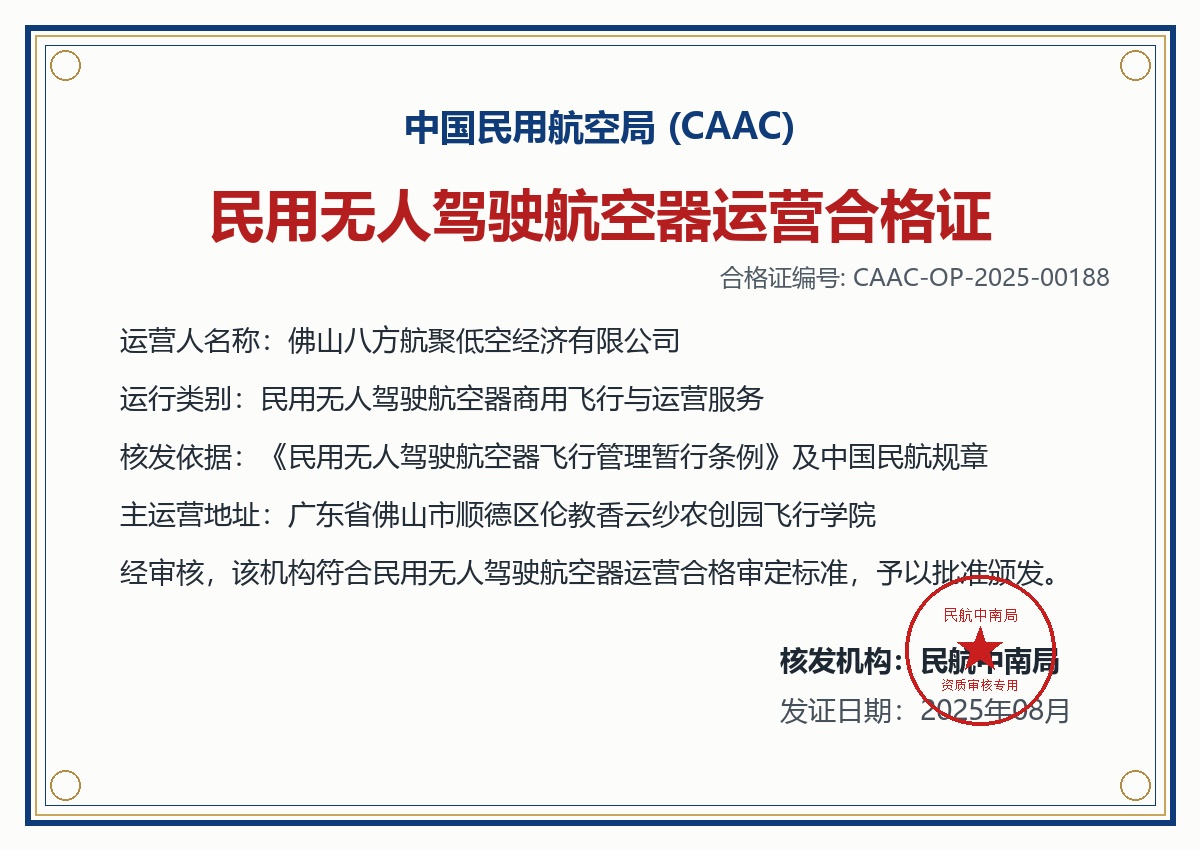 民用无人驾驶航空器运营合格证